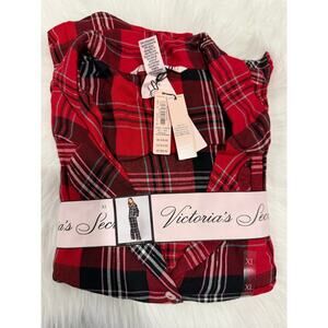 Victoria’s Secret Flannel Pajama Set XL Red Plaid NWT Christmas Lounge Set